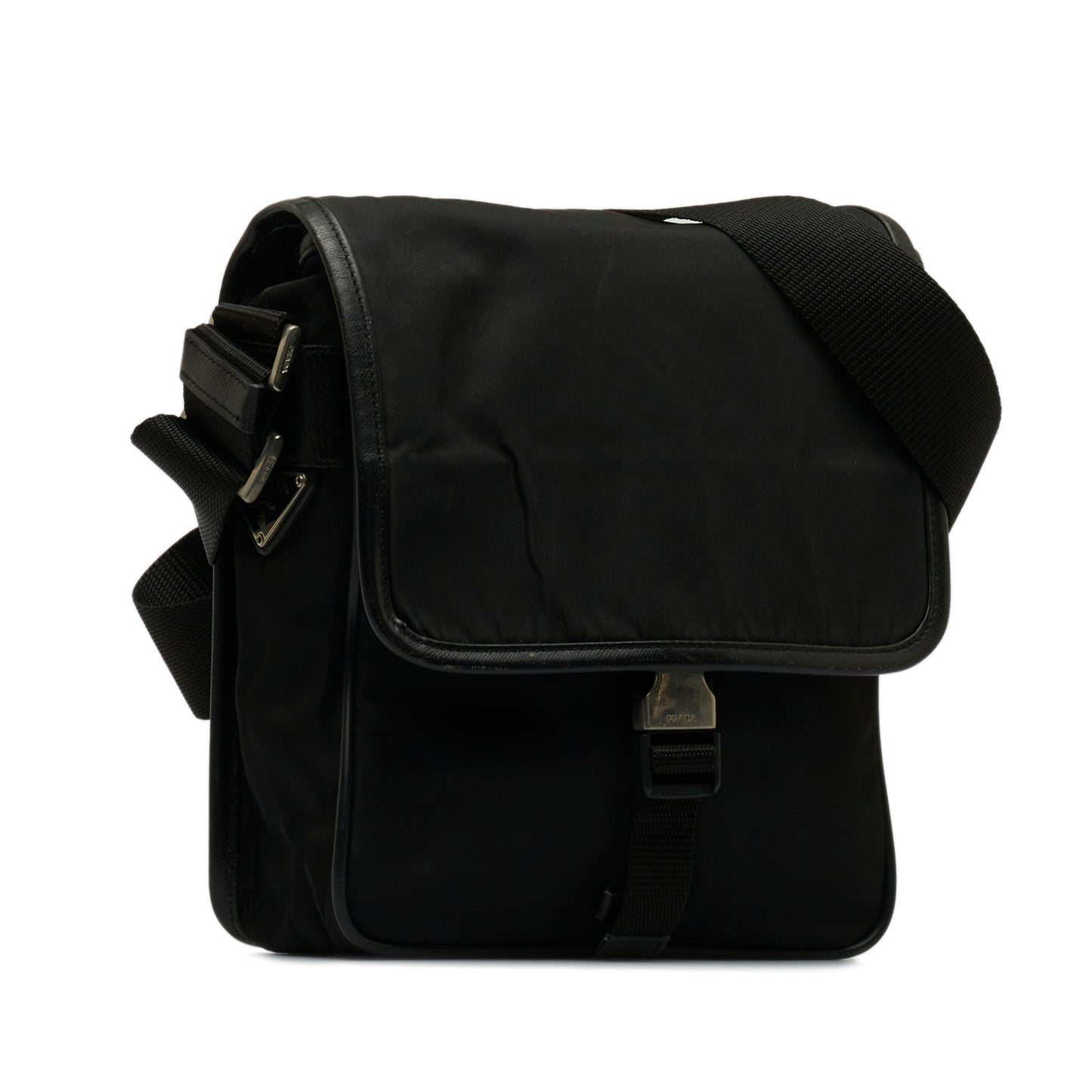 Prada Tessuto Buckle Messenger Bag