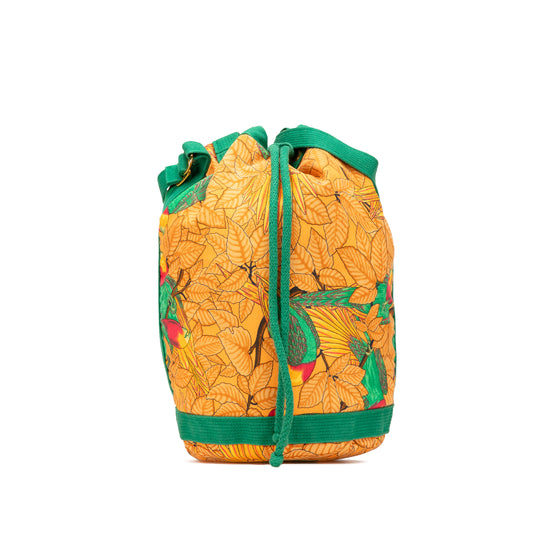 Hermès Toile Les Perroquets Bucket Bag