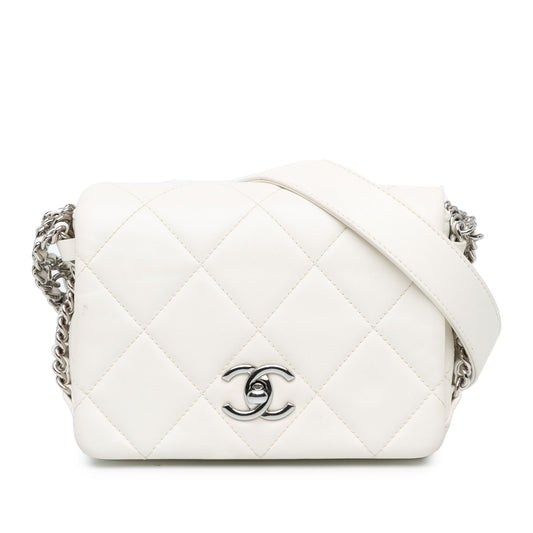 Chanel Mini Quilted Lambskin Chain Rows Flap (20672)