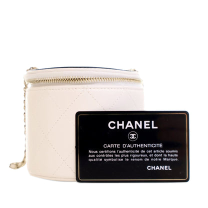 Chanel Cc Lambskin Round Vanity Case
