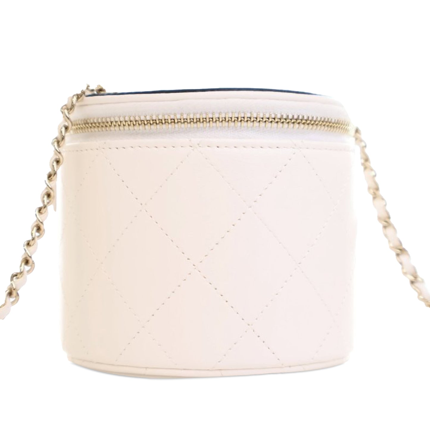 Chanel Cc Lambskin Round Vanity Case