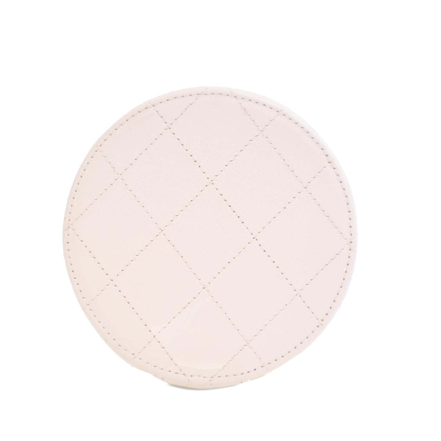 Chanel Cc Lambskin Round Vanity Case
