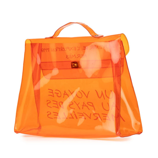 Hermès Vinyl Souvenir De L Exposition Kelly Handbag