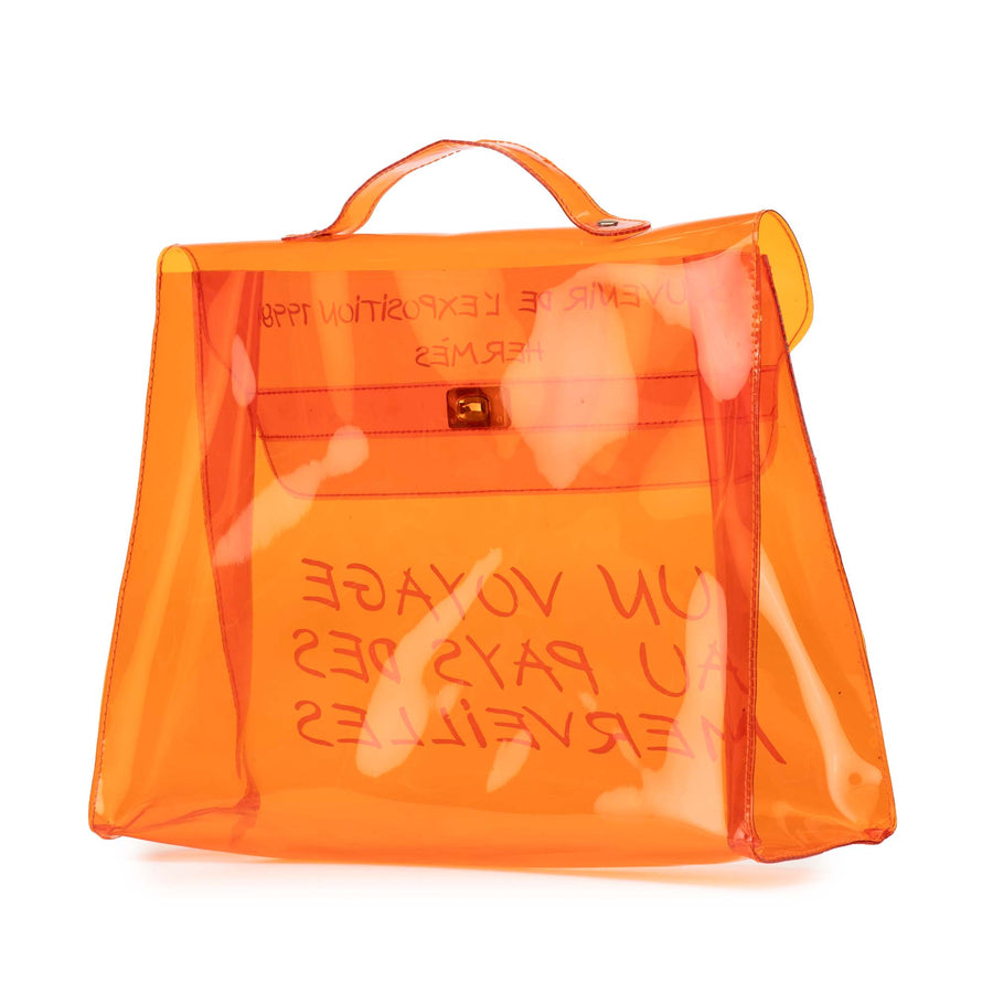 Hermès Vinyl Souvenir De L Exposition Kelly Handbag