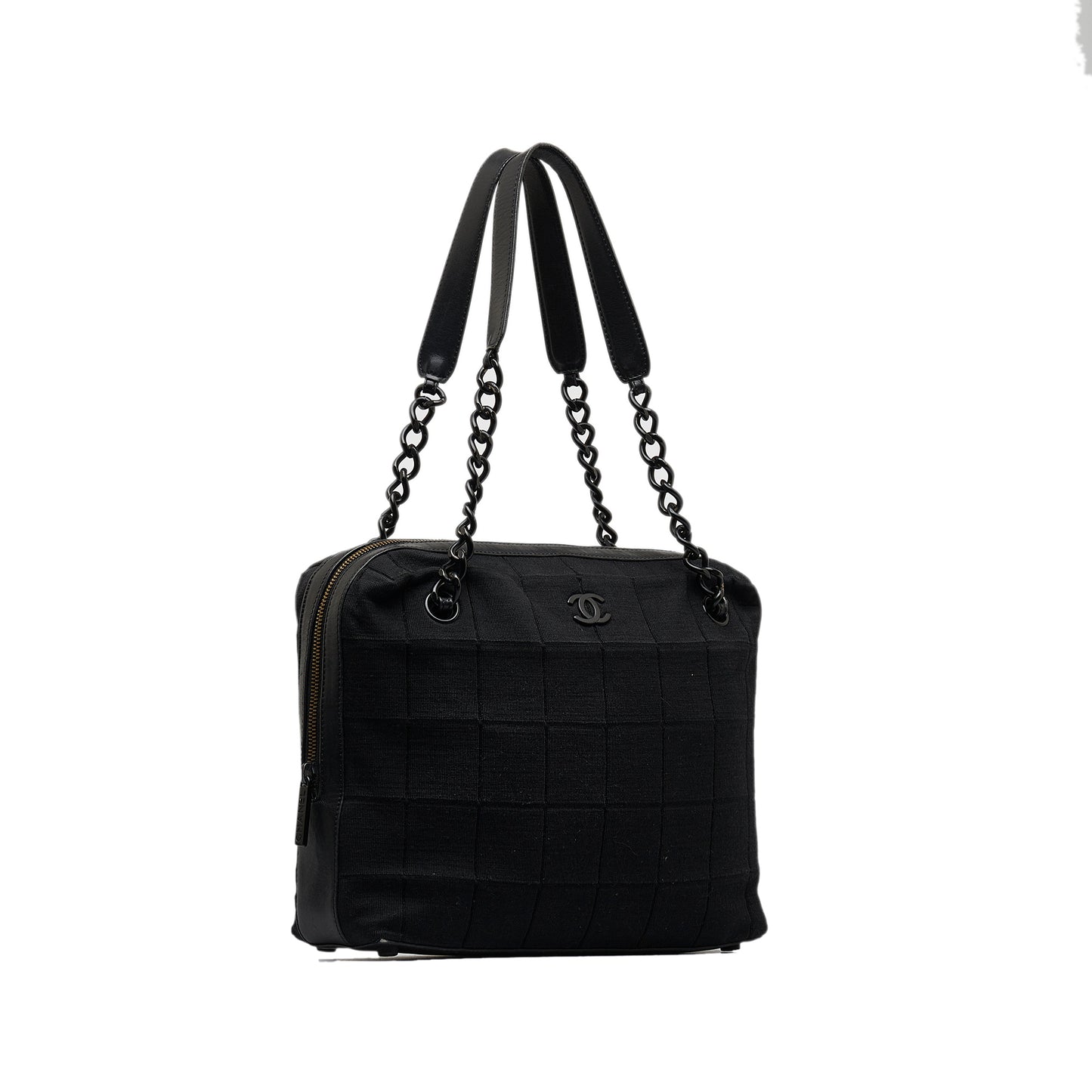 Chanel Cotton Choco Bar Shoulder Bag