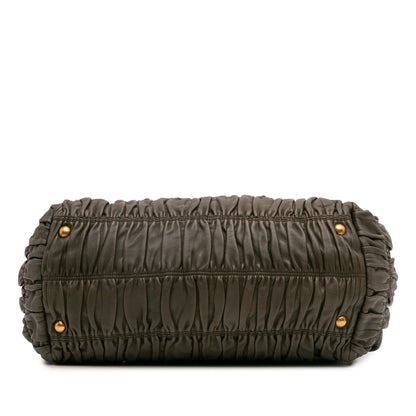 Prada Bicolor Nappa Gaufre Double Zip Satchel