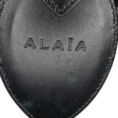 ALAÏA Calfskin Eyelet Bracelet Embellished Bucket Bag (20005)