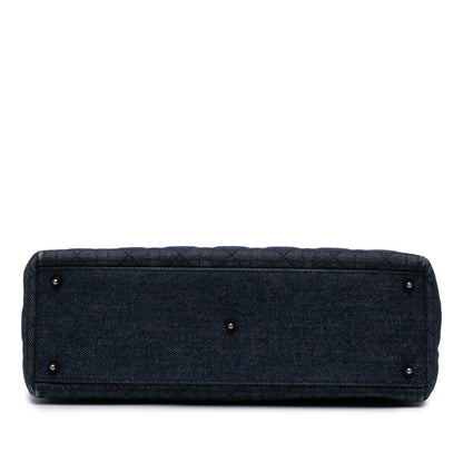 Dior Large Denim Cannage Lady Dior