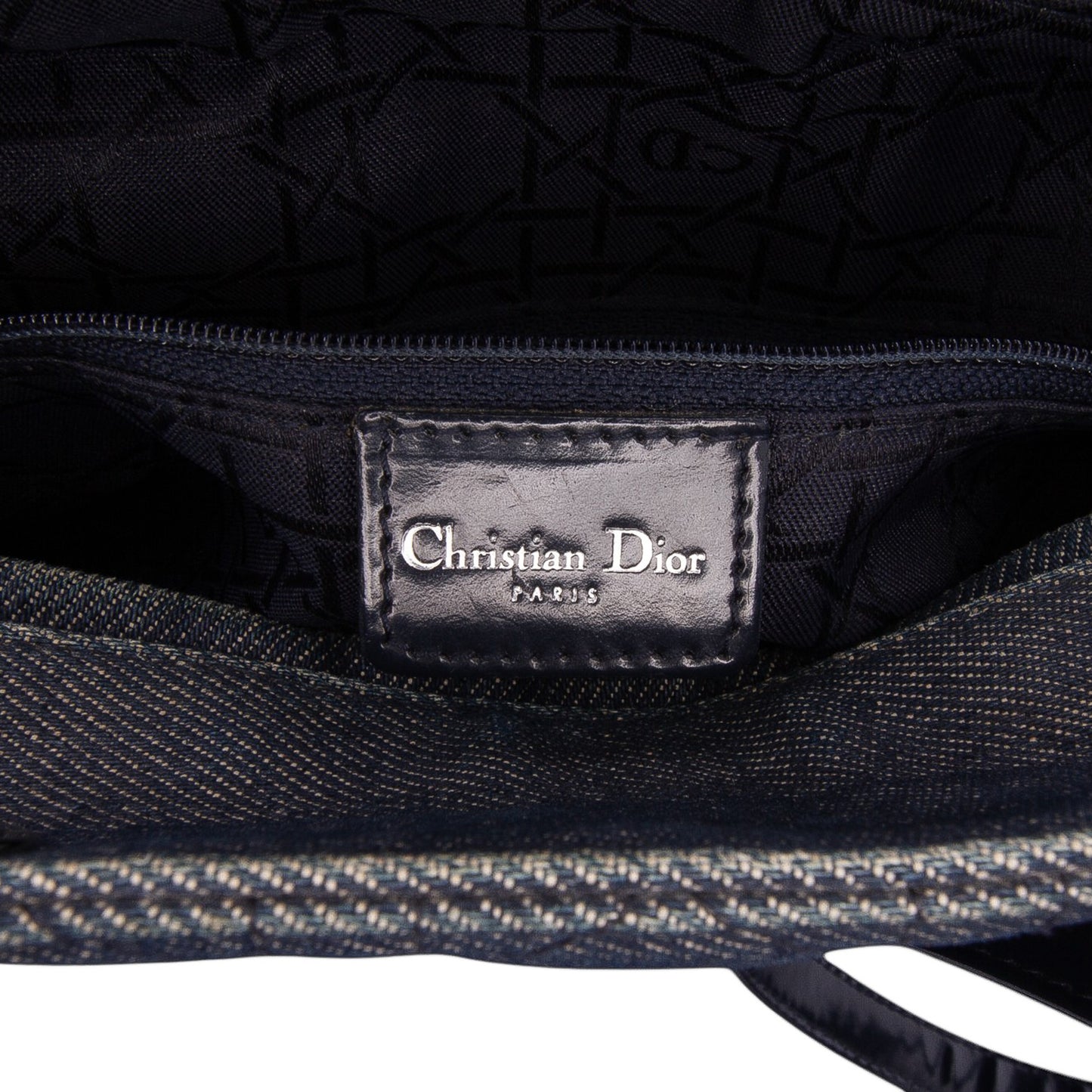 Dior Large Denim Cannage Lady Dior