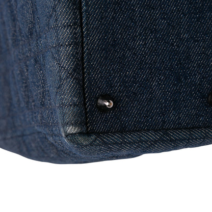 Dior Large Denim Cannage Lady Dior