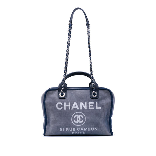 Chanel Large Denim Deauville Bowling Bag