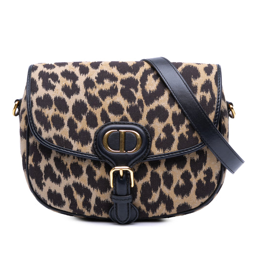 Dior Mizza Medium Embroidered Canvas Leopard Bobby Crossbody