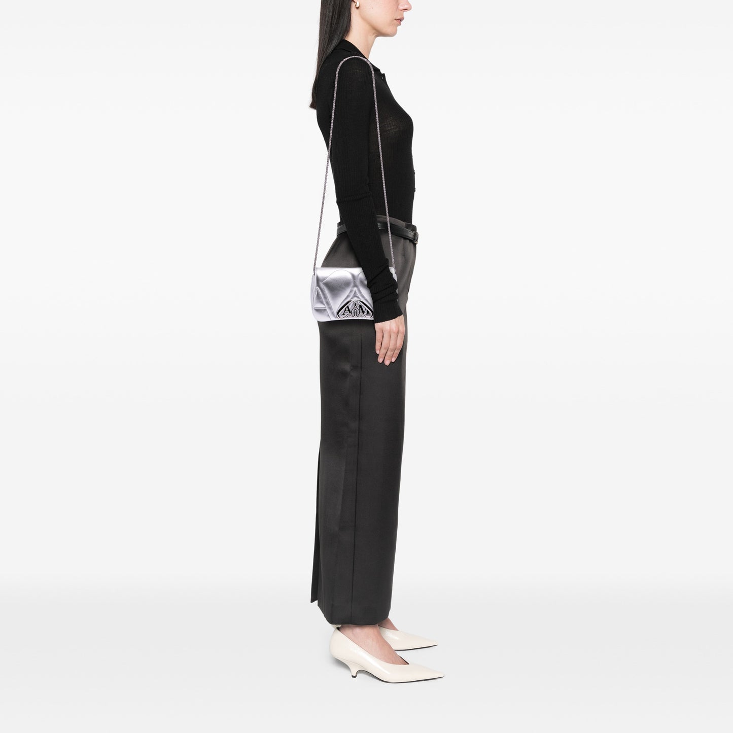Alexander Mcqueen Mini Leather The Seal Chain Crossbody