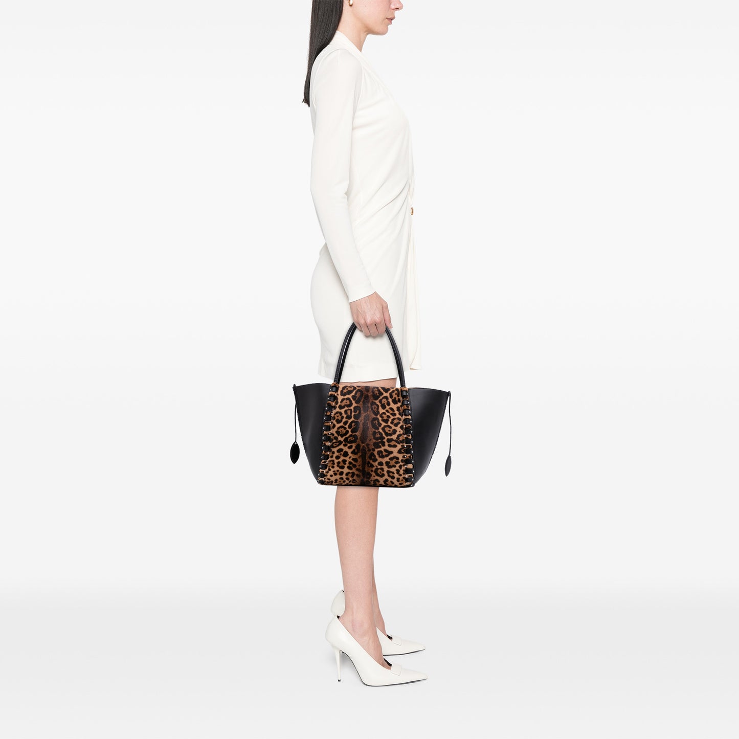 Alaïa Pony Hair And Leather Leopard Printed Le Hinge Tote