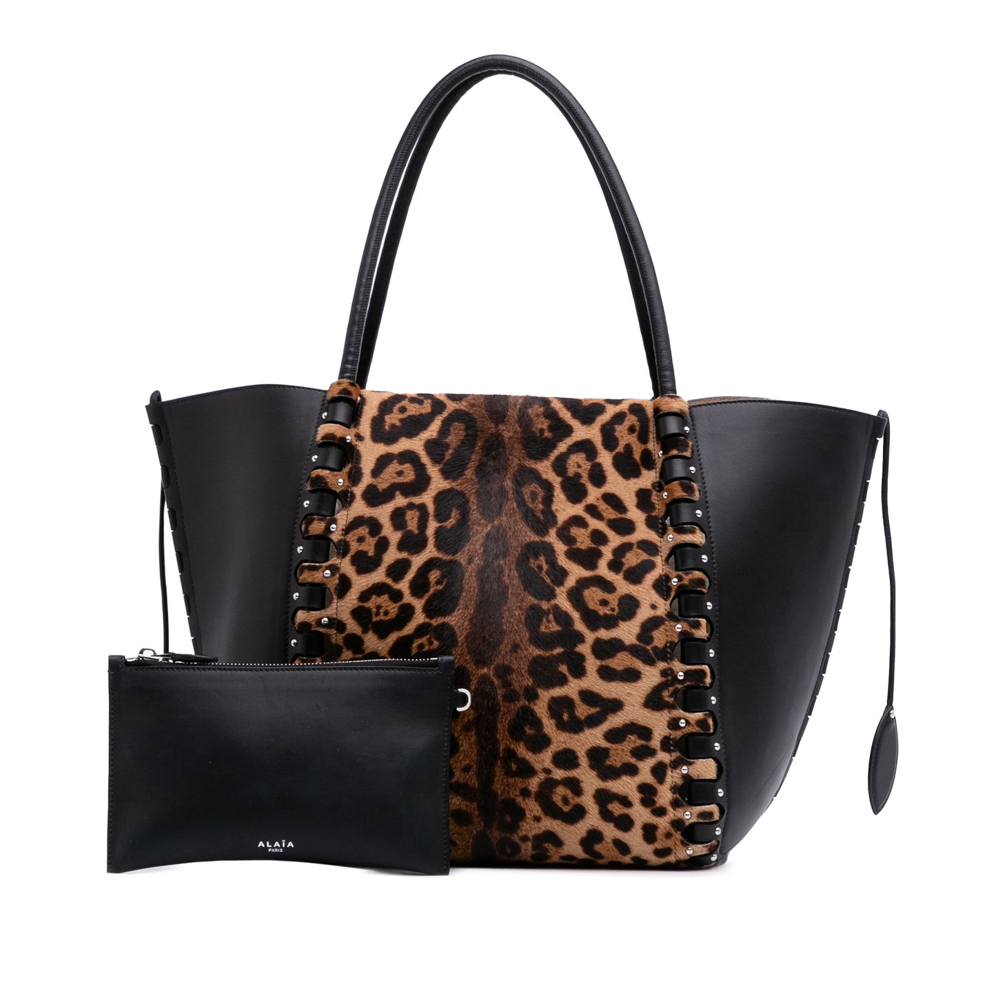 Alaïa Pony Hair And Leather Leopard Printed Le Hinge Tote