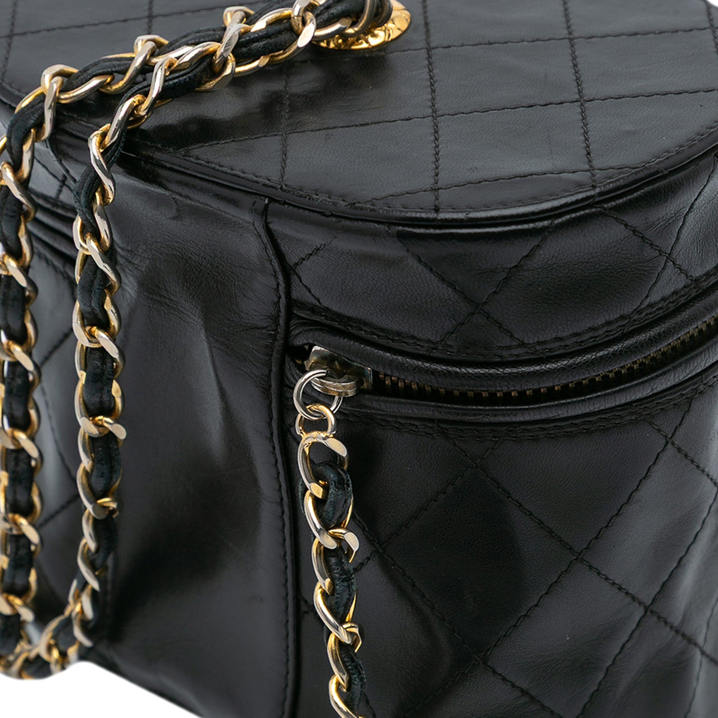 Chanel Quilted Lambskin Tassel Vanity Case
