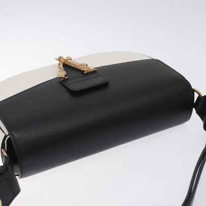 Versace Shoulder Bag Leather Black Gold White