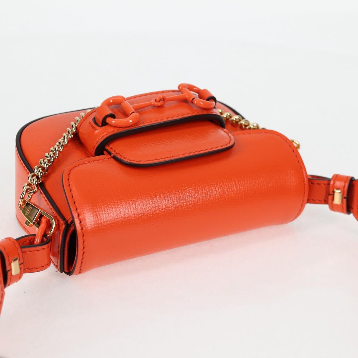 Gucci Sherry Line Shoulder Bag Leather Orange Red Navy 726863