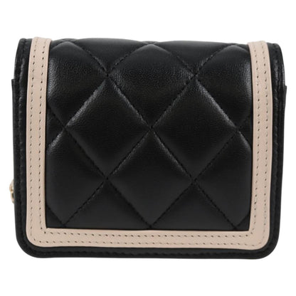 Chanel Matelasse Chain Pouch Shoulder Bag Lamb Skin Black Gold Cc