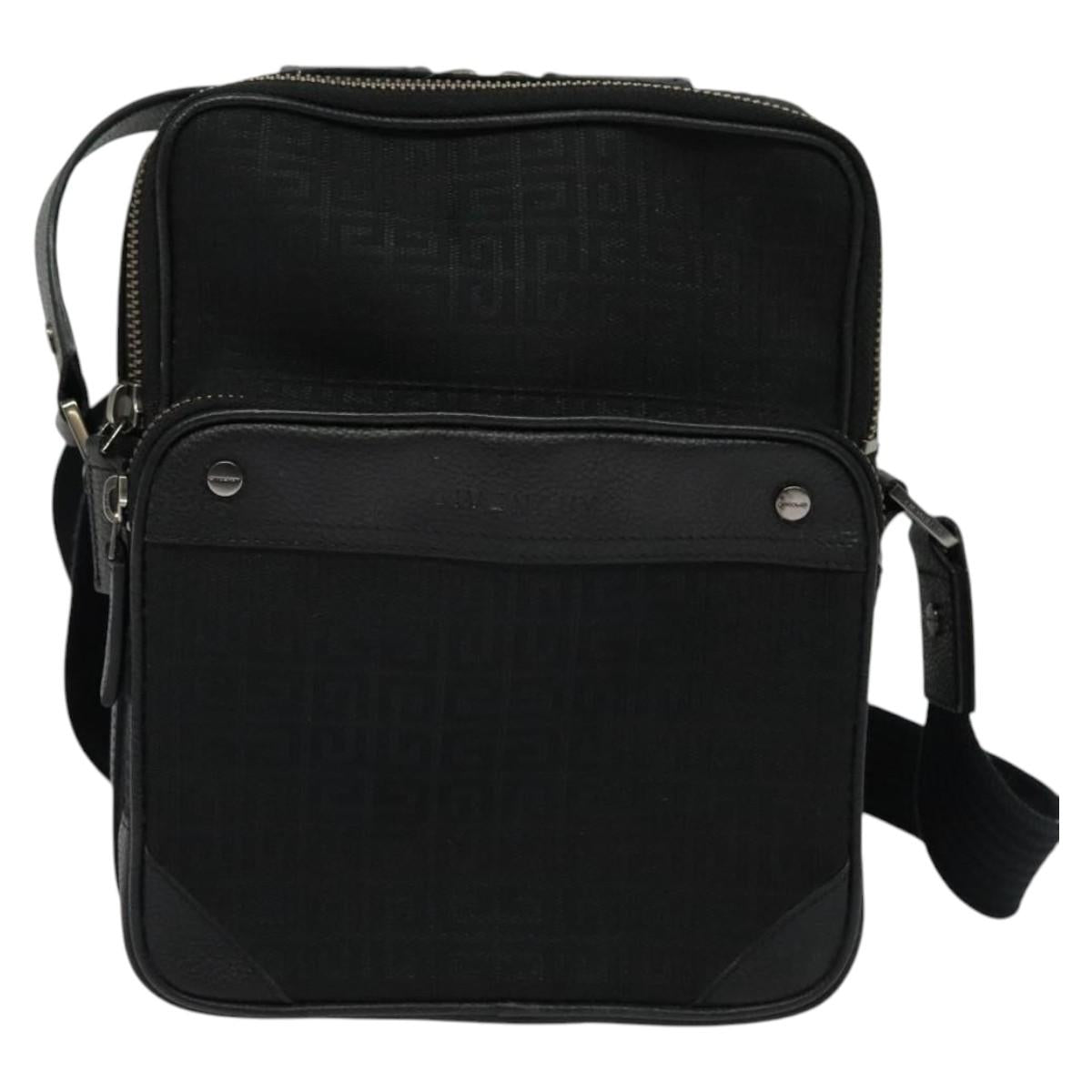 Givenchy Shoulder Bag Canvas Black Silver