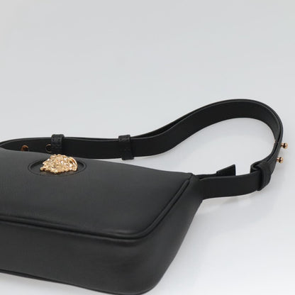 Versace Shoulder Bag Leather Black Gold