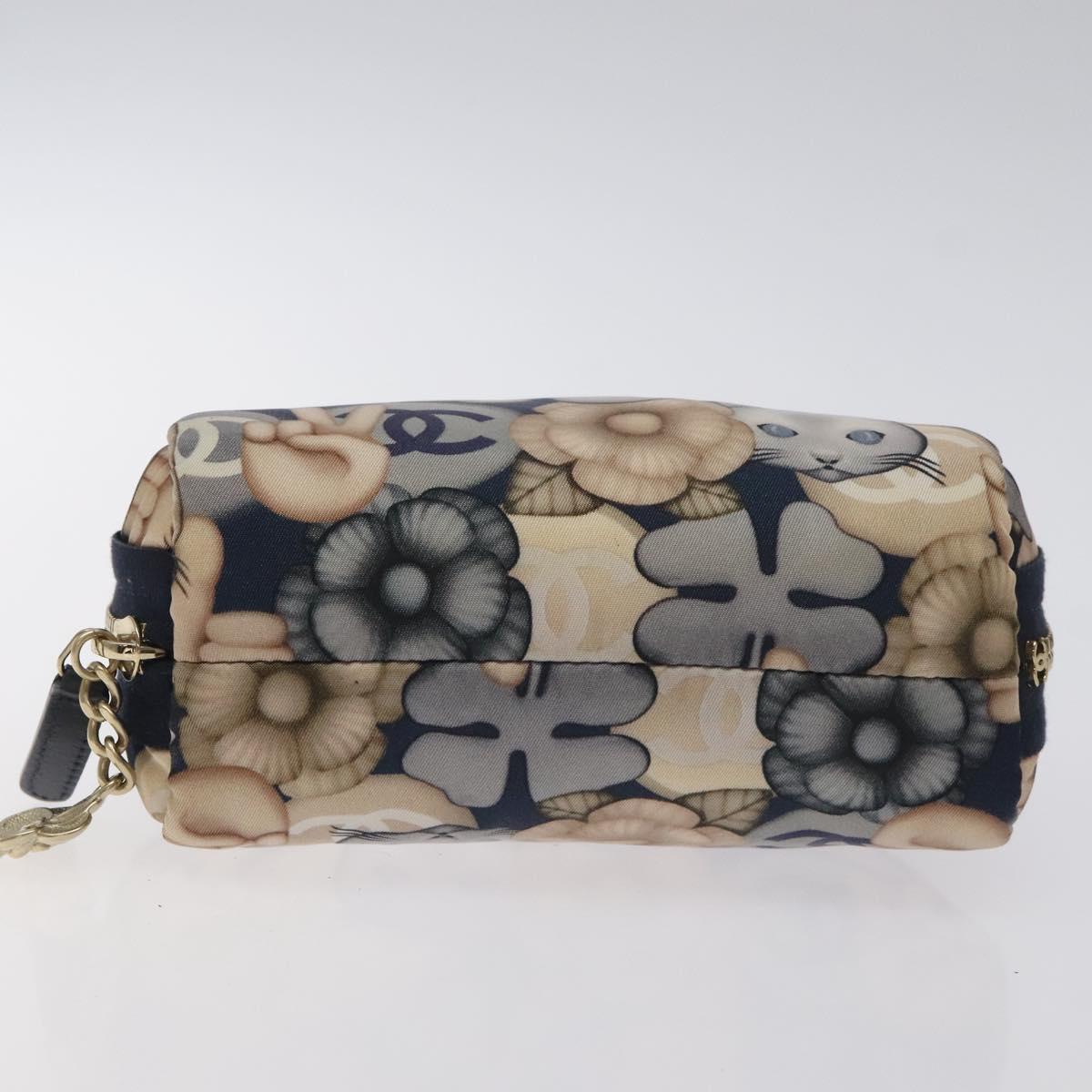 Chanel Coco Mark Pouch Nylon Navy Cc