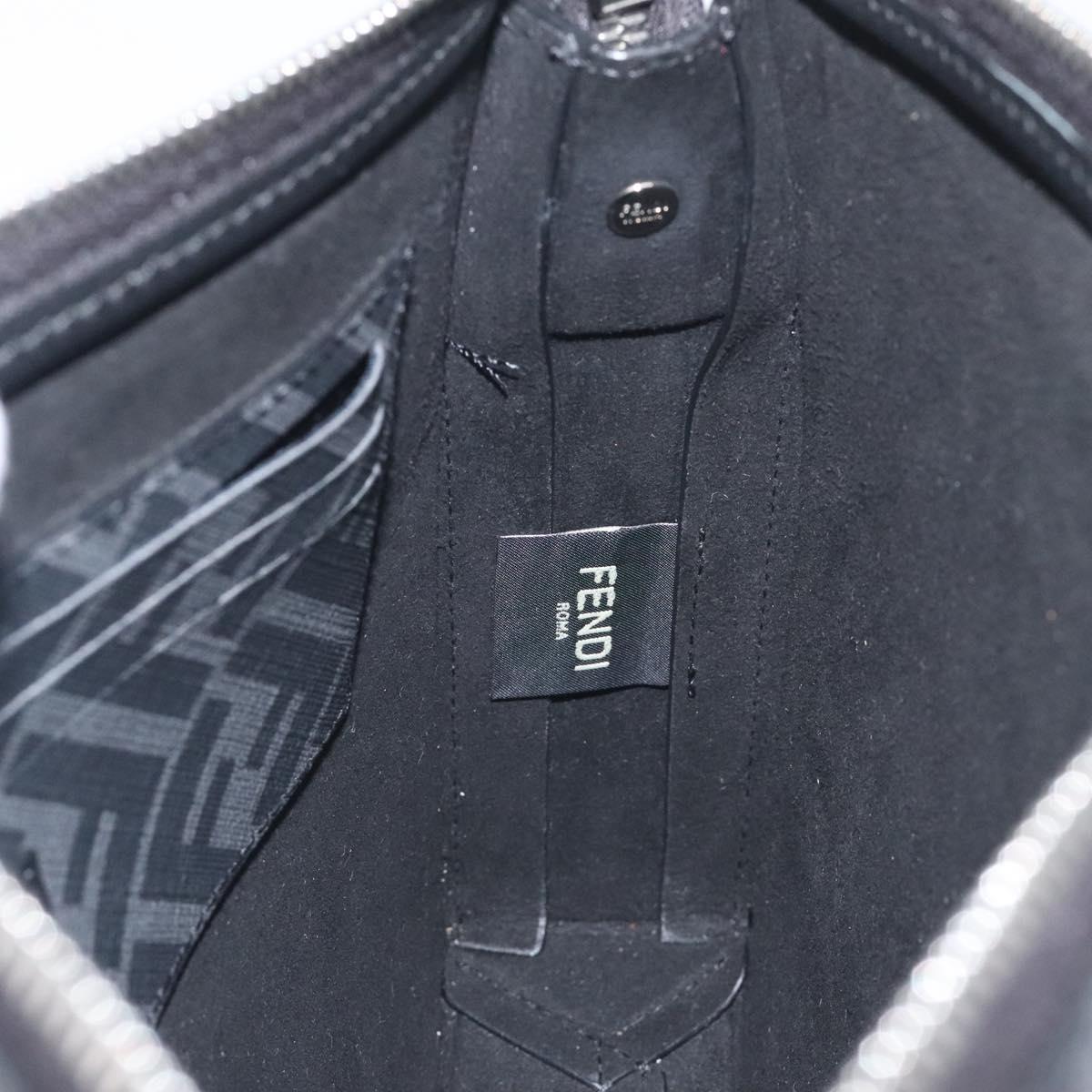 Fendi Zucca Canvas Clutch Bag Pvc Black Silver