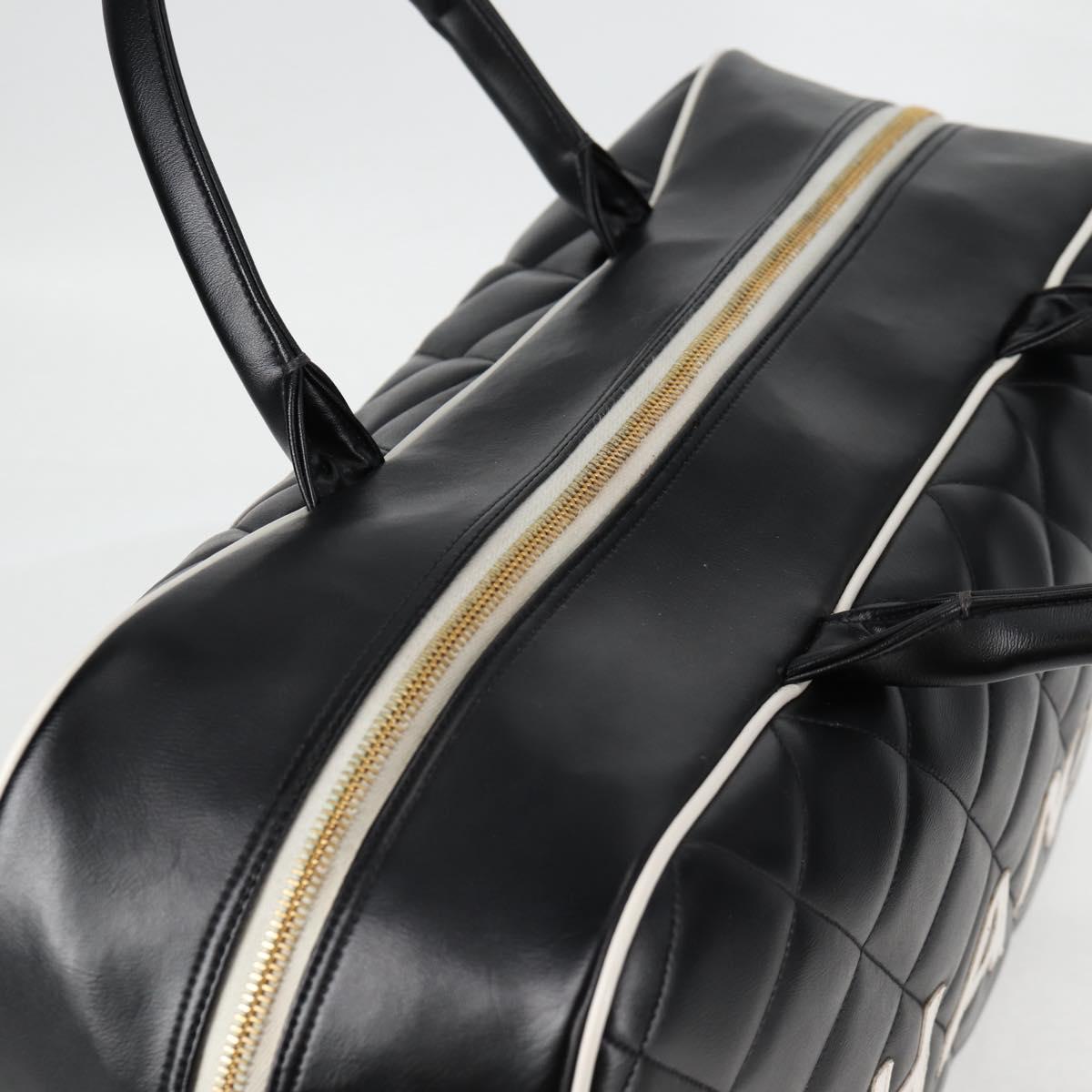 Chanel Matelasse Boston Bag Calf Skin Black Cc