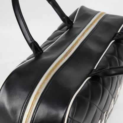 Chanel Matelasse Boston Bag Calf Skin Black Cc