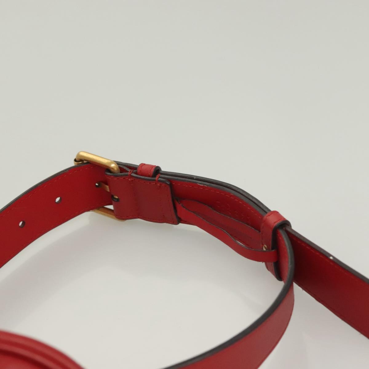 Gucci Gg Marmont Waist Bag Leather Red Gold 476434