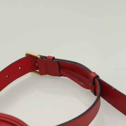 Gucci Gg Marmont Waist Bag Leather Red Gold 476434
