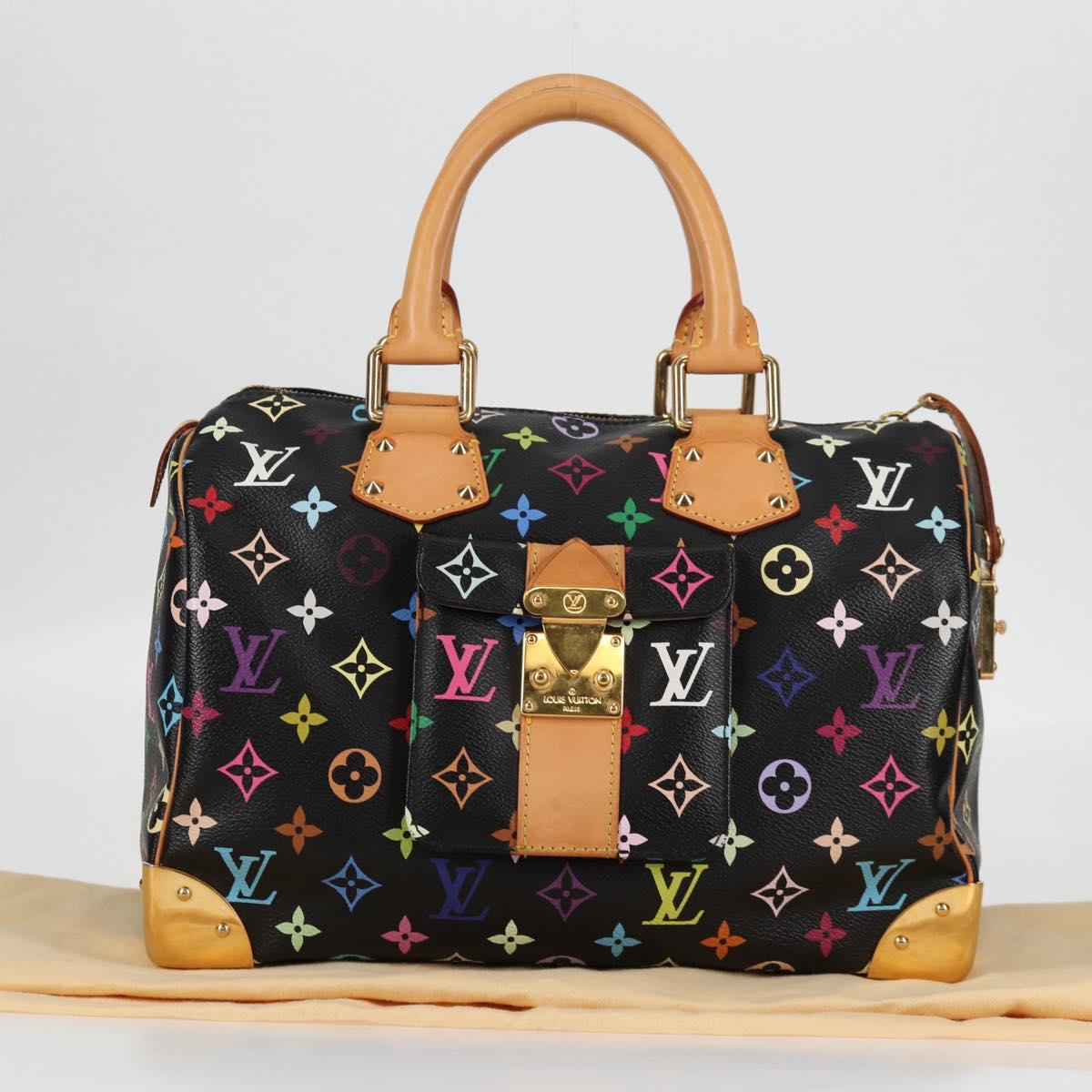 Louis Vuitton Monogram Multicolor Speedy 30 Hand Bag Black M92642