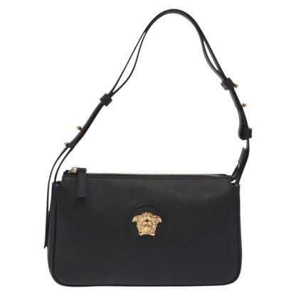 Versace Shoulder Bag Leather Black Gold