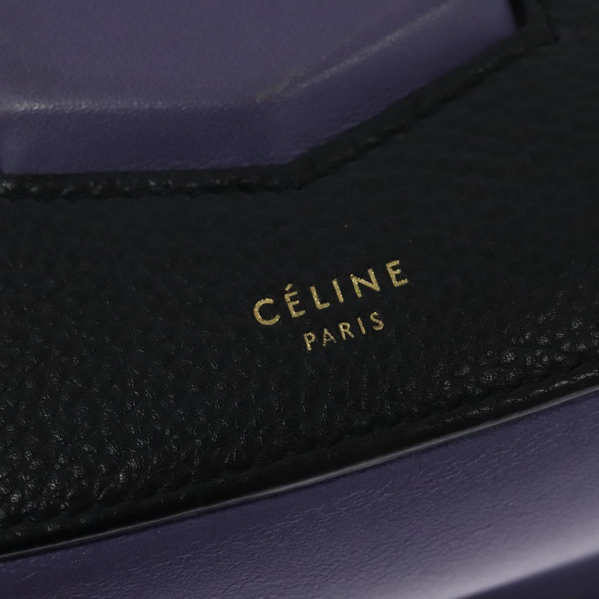 Celine Trotter Shoulder Bag Leather Purple Gold