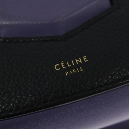 Celine Trotter Shoulder Bag Leather Purple Gold