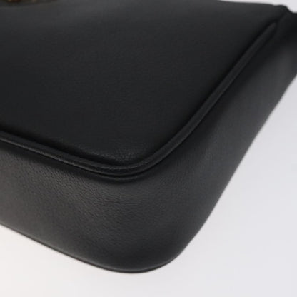 Versace Shoulder Bag Leather Black Gold
