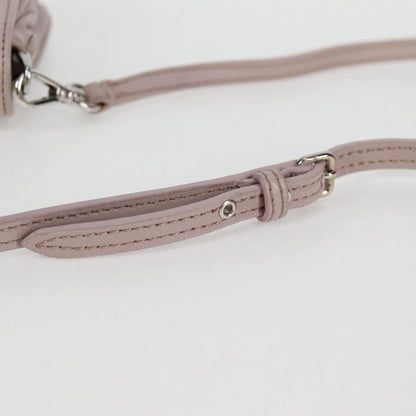 Miu Miu Studs Chain Shoulder Bag Leather Pink Silver