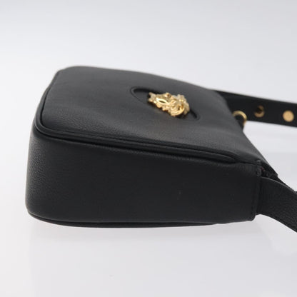 Versace Shoulder Bag Leather Black Gold