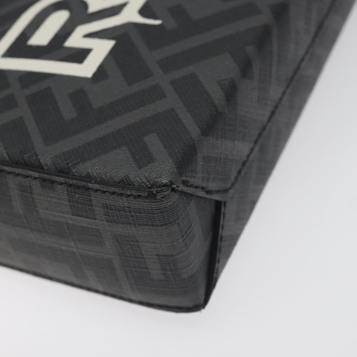 Fendi Zucca Canvas Clutch Bag Pvc Black Silver