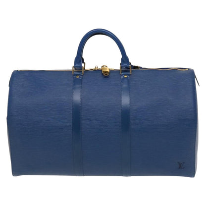 Louis Vuitton Epi Keepall 50 Boston Bag Blue M42965 Lv