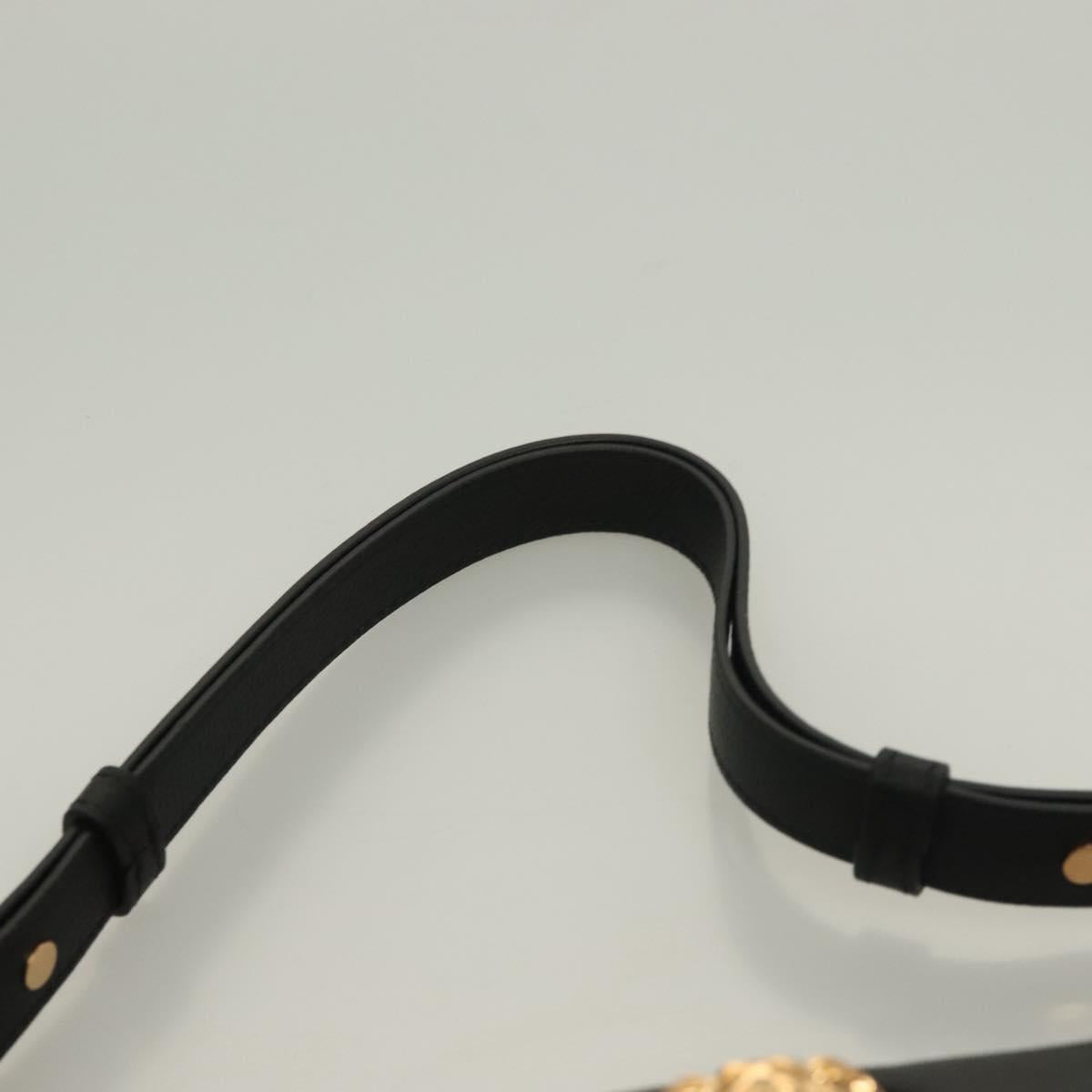 Versace Shoulder Bag Leather Black Gold