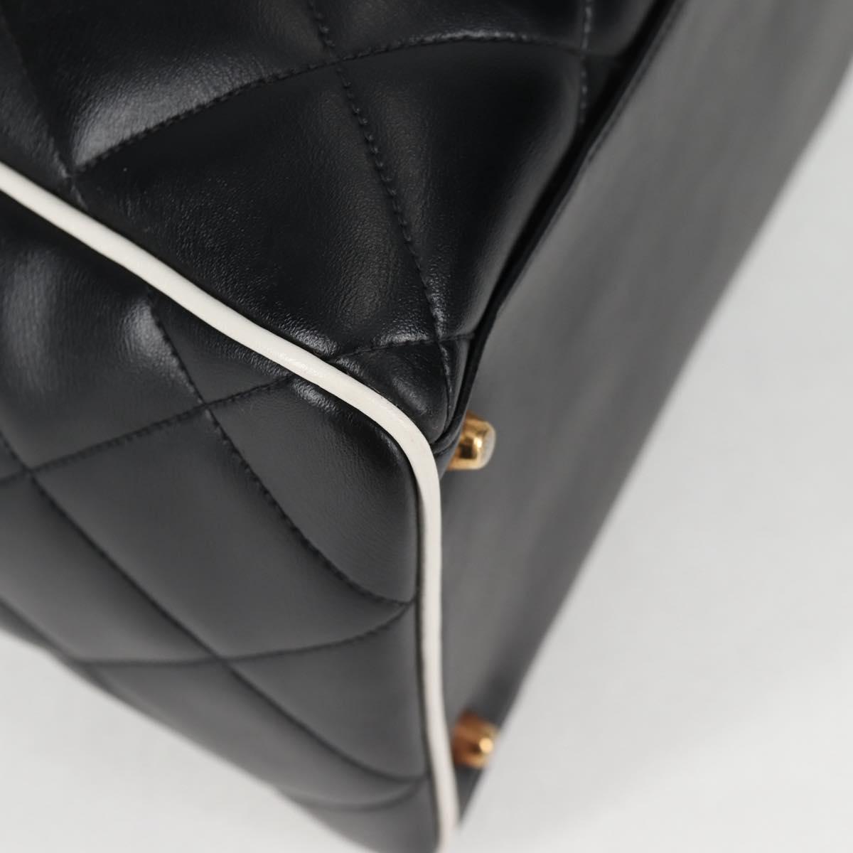 Chanel Matelasse Boston Bag Calf Skin Black Cc