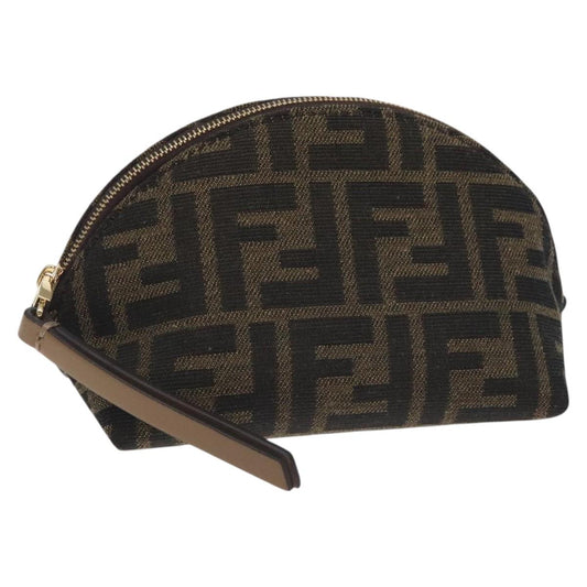Fendi Zucca Canvas Pouch Black Brown