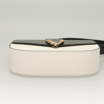 Versace Shoulder Bag Leather Black Gold White