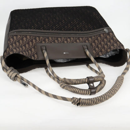 Christian Dior Tote Bag Trotter Canvas Gray Silver