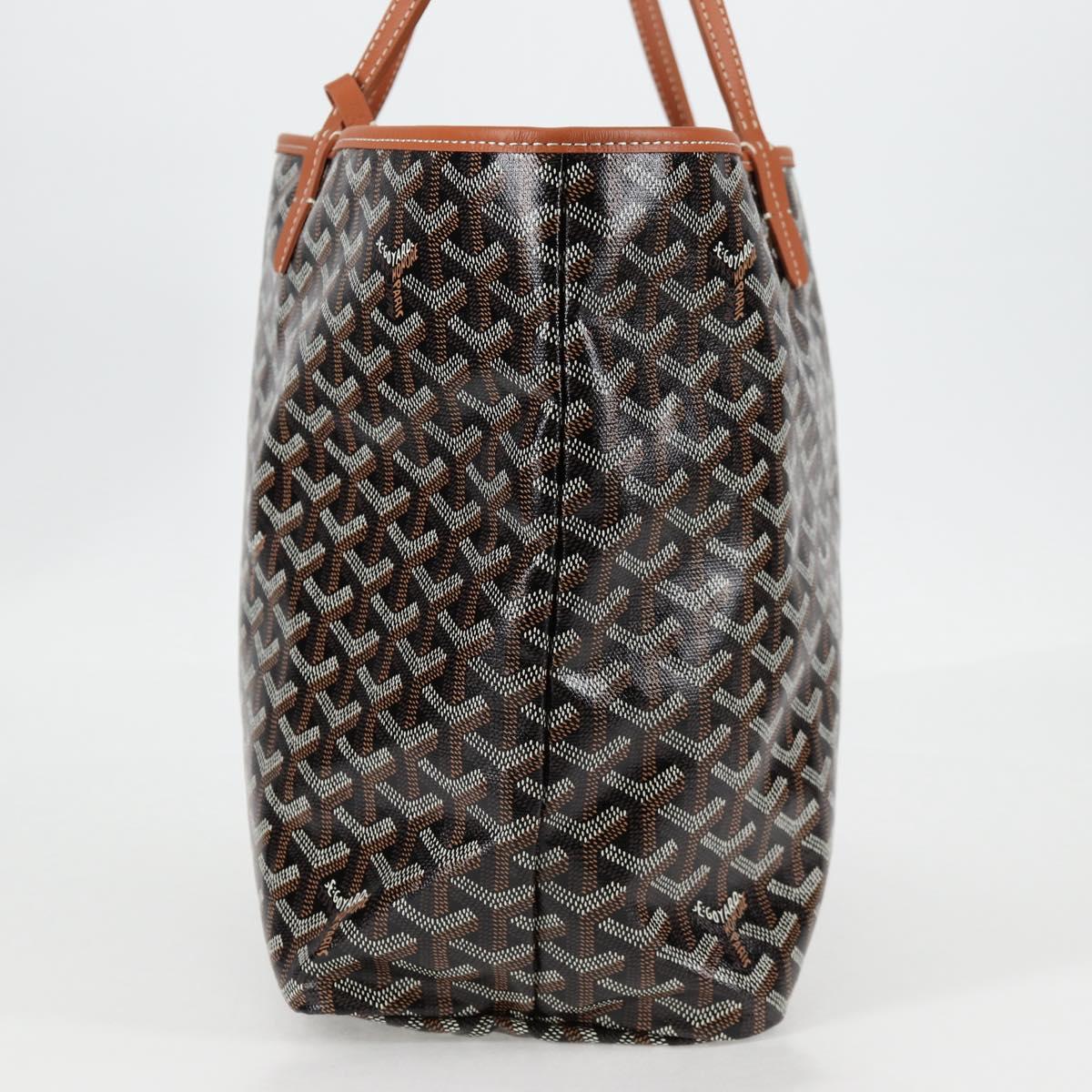 Goyard Herringbone Saint Louis Gm Tote Bag Pvc Black
