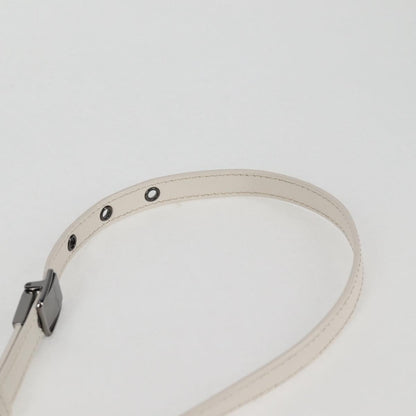Christian Dior Chain Shoulder Bag Leather 2WAY White Silver
