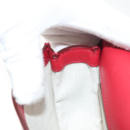 Bally Shoulder Bag Leather Red Gold