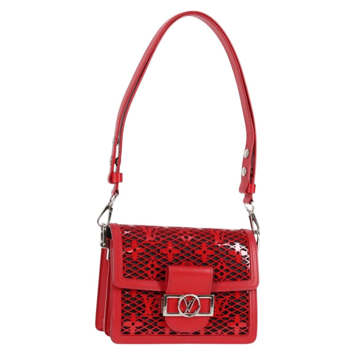 Louis Vuitton Monogram Lace Dauphine Mini Shoulder Bag Red M20359