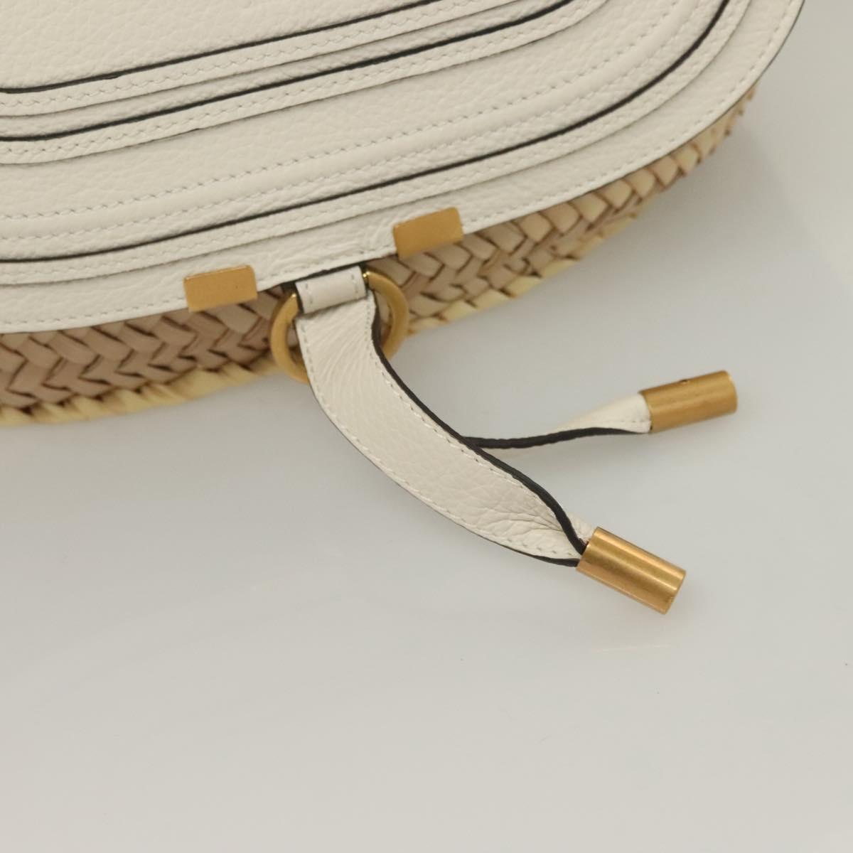 Chloe Mercy Shoulder Bag Raffia Beige